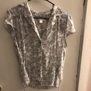 Loft sheer tie shirt